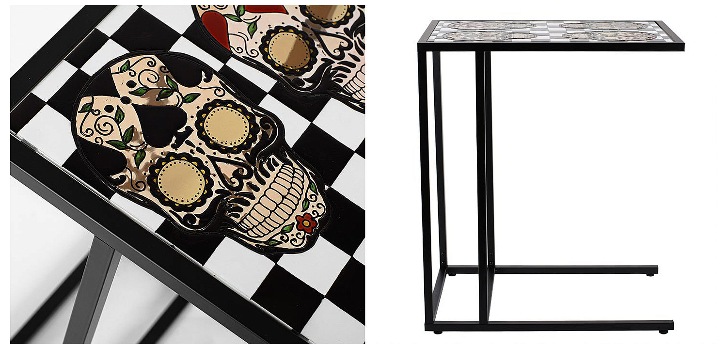 Приставной стол Skull on Chessboard Приставной стол Skull on Chessboard - Loft-Concept в Барнауле
