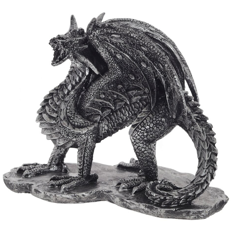 Декоративная статуэтка Дракон Dragon Black Silver Statuette Серебряный Декоративная статуэтка Дракон Dragon Black Silver Statuette Серебряный в Барнауле | Loft Concept