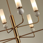 Люстра на штанге с 8-ю цилиндрическими матовыми плафонами и шарами из камня Orb Essence варинант исполнения - 3 | Loft Concept в Барнауле