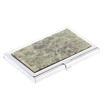 Визитница карманная металлическая с накладкой из натурального камня Апатит Stone Business Card Holders варинант исполнения - 2 | Loft Concept в Барнауле