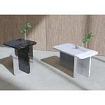 Slice журнальный столик из мрамора и массива дуба варинант исполнения - 2 | Loft Concept в Барнауле