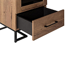 Шкаф-витрина в стиле лофт с чёрной стеклянной дверью Urban Style Space 2 варинант исполнения - 3 | Loft Concept в Барнауле