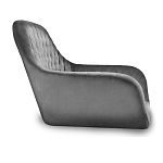 Барный стул со спинкой и подлокотниками на 4-х металлических ножках Douglas Rhombus Серый Велюр варинант исполнения - 2 | Loft Concept в Барнауле