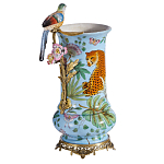 Ваза из фарфора с птицей на бронзовой ветке Garden of Eden варинант исполнения - 1 | Loft Concept в Барнауле