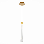 Подвесной светильник с плафоном в форме капли на золотистом каркасе Raindrop варинант исполнения - 1 | Loft Concept в Барнауле