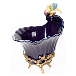 Чаша темно-синего цвета из фарфора с разноцветной птичкой Eden Garden porcelain and bronze варинант исполнения - 9 | Loft Concept в Барнауле