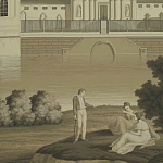 Обои ручная роспись Monuments of Paris Terre Foncée on scenic paper варинант исполнения - 1 | Loft Concept в Барнауле