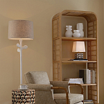 Торшер с белым каркасом и тканевыми абажуром Natural Stems варинант исполнения - 5 | Loft Concept в Барнауле