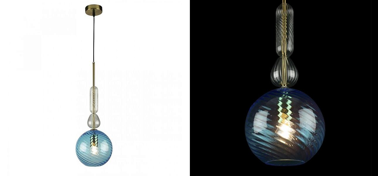 Светильник Flauti Blue Ball D20 см Светильник Flauti Blue Ball D20 см - Loft-Concept в Барнауле