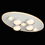 Потолочный светильник овальной формы белого цвета с 7-ю лампами Lunar Pebbles варинант исполнения - 3 | Loft Concept в Барнауле