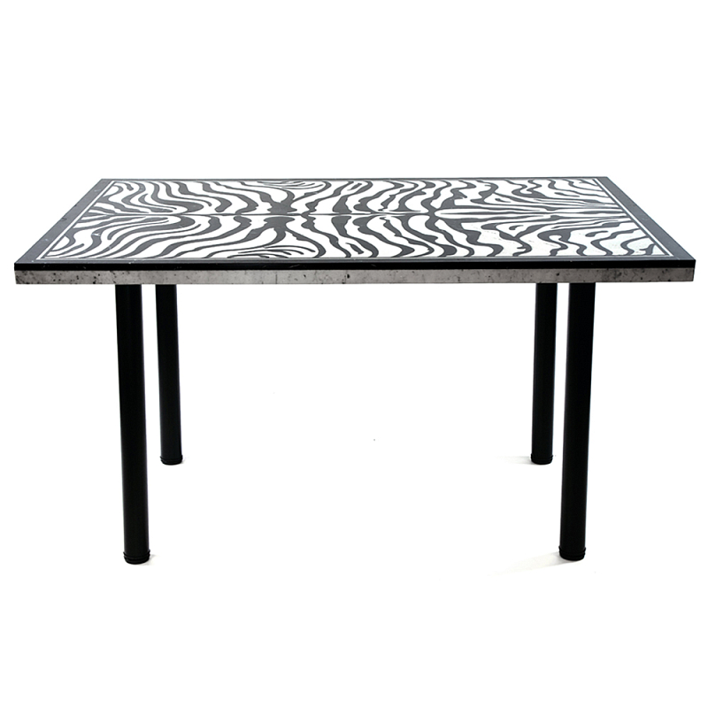 Стол обеденный из натурального мрамора Marble BW Accent Table Черно-белый в Барнауле | Loft Concept 