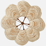 Круглая люстра волнистой формы с декором из круглых деревянных бусин White Wooden Beads Chandelier L варинант исполнения - 2 | Loft Concept в Барнауле