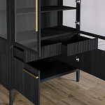 Витрина Primo со стеклянными фасадами и буфетом шпон Черный дуб варинант исполнения - 6 | Loft Concept в Барнауле