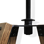 Барный стул со спинкой и металлической подставкой на 4-х деревянных ножках Бежевый Велюр Vendramin Chair варинант исполнения - 5 | Loft Concept в Барнауле