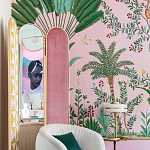 Обои ручная роспись Amazonia Florence Pink dyed silk варинант исполнения - 5 | Loft Concept в Барнауле