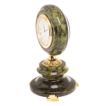 Часы настольные бронзовые из натуральных камней Мрамор и Змеевик Stone Clock варинант исполнения - 14 | Loft Concept в Барнауле