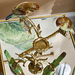 Подсвечник с двумя попугаями из фарфора на бронзовой ветке Eden Garden варинант исполнения - 5 | Loft Concept в Барнауле