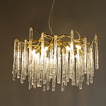 Люстра на подвесе с каркасом из металла и прозрачными подвесками из стекла Droplet Chandelier варинант исполнения - 1 | Loft Concept в Барнауле