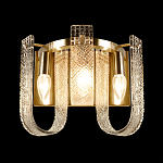Бра с металлическим основанием золотого цвета и хрустальными подвесками Textured Glass варинант исполнения - 3 | Loft Concept в Барнауле