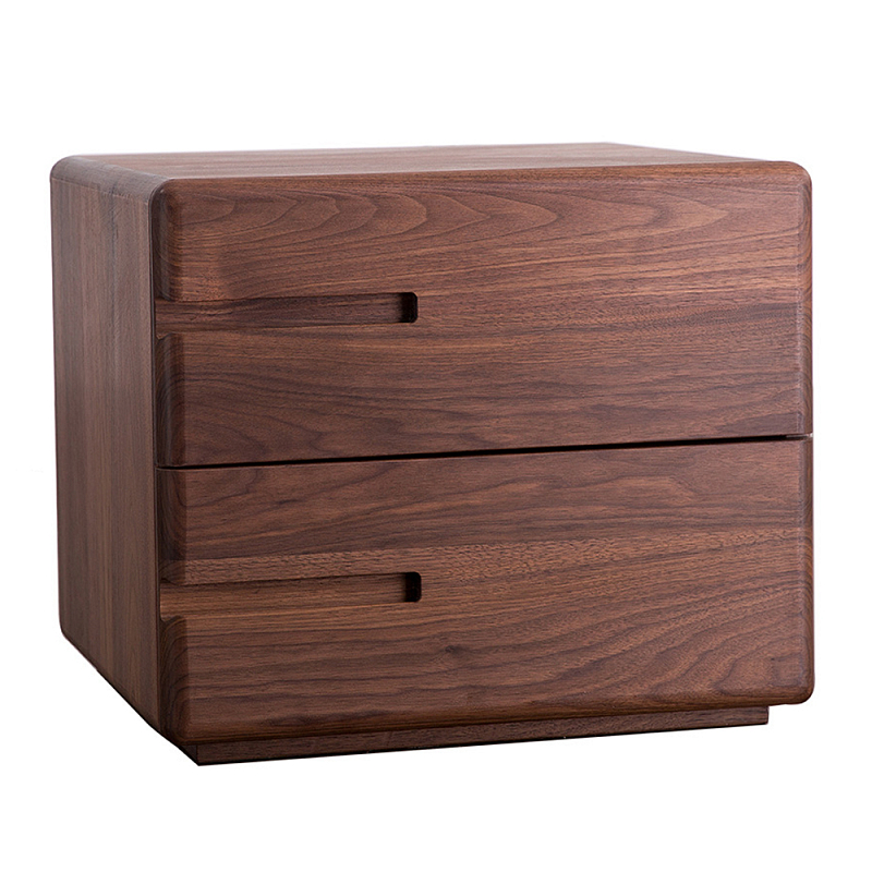 Прикроватный столик деревянный с 2-мя ящиками Moon Walnut Furniture Орех Прикроватный столик деревянный с 2-мя ящиками Moon Walnut Furniture Орех в Барнауле | Loft Concept