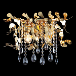 Бра с металлическими лепестками и хрустальными подвесками Leaf Cascade варинант исполнения - 1 | Loft Concept в Барнауле