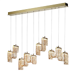 Подвесной светильник линейный с плафонами волнистой формы из фактурного стекла Big Wave варинант исполнения - 8 | Loft Concept в Барнауле