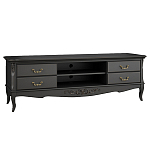 ТВ-тумба черная из массива бука с 4-мя ящиками и 2-мя полками Black Provence варинант исполнения - 1 | Loft Concept в Барнауле