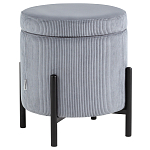 Серо-голубой пуф на черных ножках SANJAY варинант исполнения - 1 | Loft Concept в Барнауле