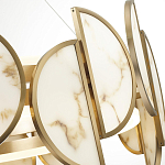 Люстра круглая с полукруглыми плафонами из искусственного алебастра в бронзовой оправе Marbella варинант исполнения - 8 | Loft Concept в Барнауле