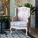 Кресло из массива бука серое с растительным орнаментом Raffael Floral Grey Armchair варинант исполнения - 9 | Loft Concept в Барнауле