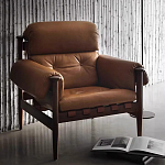 Кресло с деревянным каркасом и обивкой из натуральной кожи Medieval Furniture варинант исполнения - 1 | Loft Concept в Барнауле