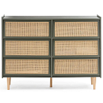 Комод с 6-ю ящиками из плетеного ротанга Remi Green Wicker Furniture варинант исполнения - 2 | Loft Concept в Барнауле