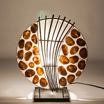 Настольная лампа из перламутра и дерева на подставке Indonesian Shell варинант исполнения - 4 | Loft Concept в Барнауле