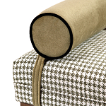 Банкетка Banquette PIED DE POULE с принтом гусиная лапка и бежевыми подлокотниками  варинант исполнения - 1 | Loft Concept в Барнауле