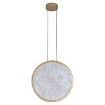 Светодиодный подвесной светильник круглой формы с металлической рамой золотого цвета Marble Glow 47 варинант исполнения - 2 | Loft Concept в Барнауле