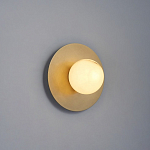 Бра круглое с плафоном из натурального камня на латунном основании Cryptocrystalline Stone варинант исполнения - 7 | Loft Concept в Барнауле