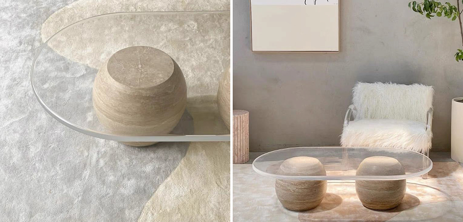Кофейный стол Euan Travertine Coffee Table Кофейный стол Euan Travertine Coffee Table - Loft-Concept в Барнауле