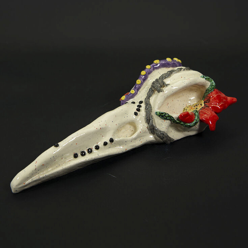 Скульптура CROWN SKULL Бежевый Красный Фиолетовый Скульптура CROWN SKULL Бежевый Красный Фиолетовый в Барнауле | Loft Concept