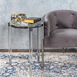 Приставной столик со стеклянной столешницей Deimos варинант исполнения - 6 | Loft Concept в Барнауле