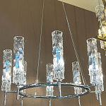 Люстра подвесная круглая с 8-ю цилиндрическими плафонами из стекла LIAISON варинант исполнения - 2 | Loft Concept в Барнауле