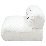 Двухместный диван без подлокотников белый с обивкой букле и ремешками из кожи Blaise Boucle Sofa варинант исполнения - 3 | Loft Concept в Барнауле