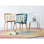 Пластиковый стул на ножках из массива бука Ferret Spiral White варинант исполнения - 9 | Loft Concept в Барнауле