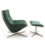 Кресло вращающееся с подставкой для ног зеленое Verdante варинант исполнения - 3 | Loft Concept в Барнауле