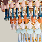 Люстра круглая с декором из разноцветных элементов в виде листьев Changing Seasons варинант исполнения - 5 | Loft Concept в Барнауле