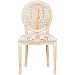 Стул из массива бука светло-серый с растительным орнаментом Raffael Angel Grey Chair варинант исполнения - 1 | Loft Concept в Барнауле