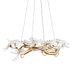 Люстра подвесная с прозрачными стеклянными птичками на ветвях Диаметр 80 см Serip Voa варинант исполнения - 1 | Loft Concept в Барнауле