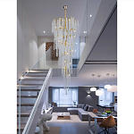 Люстра многоярусная с каркасом из металла и прозрачными подвесками FAIRYTREE Light варинант исполнения - 4 | Loft Concept в Барнауле