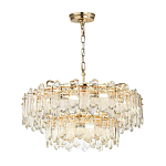 Люстра подвесная двухъярусная с хрустальными овальными подвесками Harmonica варинант исполнения - 2 | Loft Concept в Барнауле