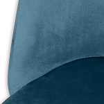 Барный стул со спинкой и металлической подставкой на 4-х деревянных ножках Синий Велюр Vendramin Chair варинант исполнения - 3 | Loft Concept в Барнауле