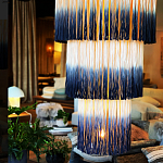 Люстра круглая трехъярусная из бахромы Indigo Gradient Braided Fringe варинант исполнения - 1 | Loft Concept в Барнауле